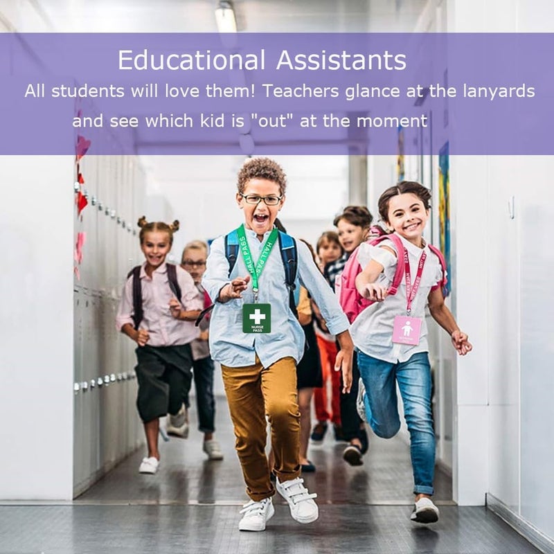 BEMAXYE Hall Pass Lanyards with Card Holders, School Classroom Passes Lanyard Set for Teacher Parents (10 x Purple) - Image 5